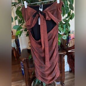 Windsor Rust and Black Cutout Dress